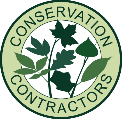 Conservation Contractors Logo. Fencing, Tree Surgery, Tree Surveys, weed control and mitigation