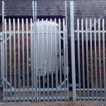 Security fencing with palisade mesh