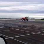 Treating moss and algae on a military airfield