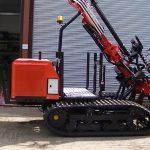 Protech Evo2 tracked self-propelled fence post driver.