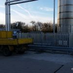 A security fence at Avonmouth erected for Wessex Water