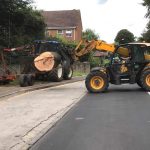 All timber loaded with our telehandler on to local fire merchants trailer for processing