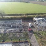 Aerial view of new build and fences