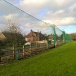 We erected a 5m high x 70m long ball stop net for Bishop Canning’s CC