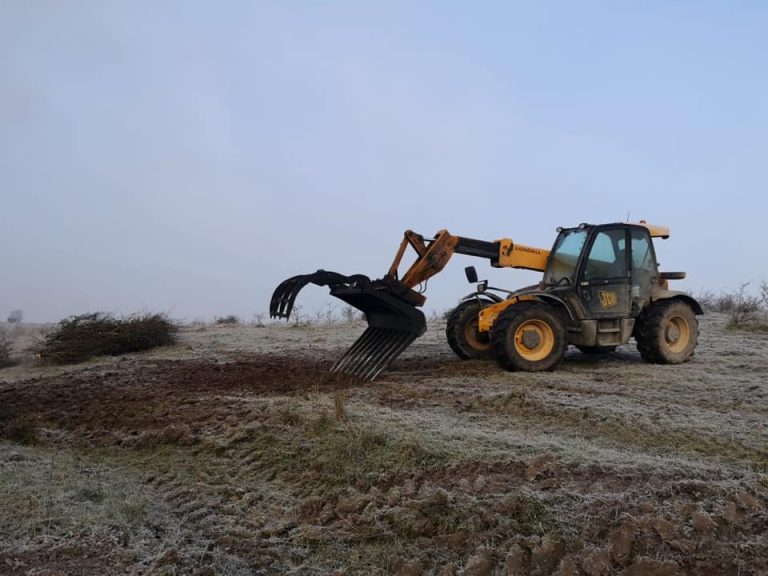 40 ha of scrub clearance underway for chalk grassland near Imber on