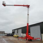 23m tracked red Teupen LEO 23GT MEWP Cherry Picker for hire