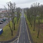 Pollarding lime trees in Tidworth 4 - aerial view