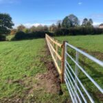 200m of post and 3-rail fence with netting