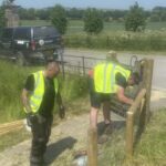 Stock fence repair within the Avebury Stone Circle for the NT