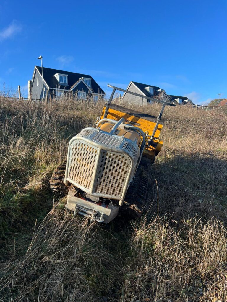 RoboFlail clearing heavy bramble and scrub